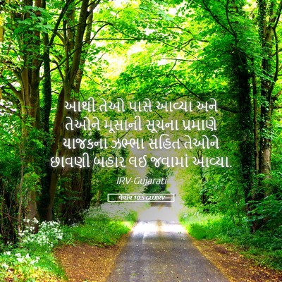Picture 05 - લેવીય 10:5 GUJIRV - આથી તેઓ પાસે આવ્યા - Bible Verse Picture