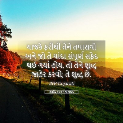 Picture 05 - લેવીય 13:17 GUJIRV - યાજકે ફરીથી તેને - Bible Verse Picture