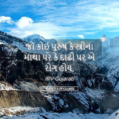 Picture 05 - લેવીય 13:29 GUJIRV - જો કોઈ પુરુષ કે - Bible Verse Picture