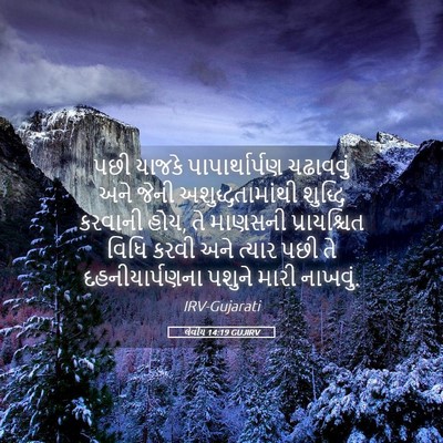 Picture 05 - લેવીય 14:19 GUJIRV - પછી યાજકે - Bible Verse Picture