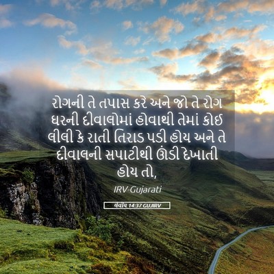 Picture 05 - લેવીય 14:37 GUJIRV - રોગની તે તપાસ કરે - Bible Verse Picture