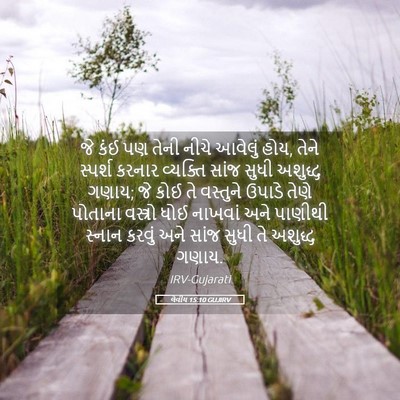 Picture 05 - લેવીય 15:10 GUJIRV - જે કંઈ પણ તેની નીચે - Bible Verse Picture