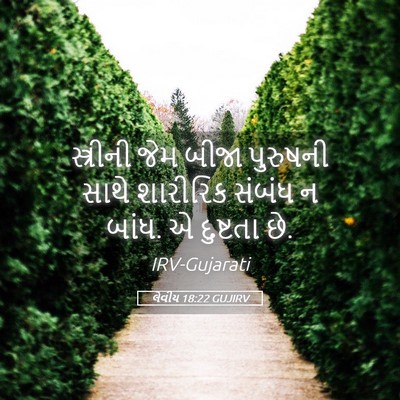 Picture 05 - લેવીય 18:22 GUJIRV - સ્ત્રીની જેમ બીજા - Bible Verse Picture