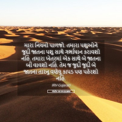 Picture 05 - લેવીય 19:19 GUJIRV - મારા નિયમો પાળજો. - Bible Verse Picture