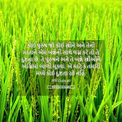 Picture 05 - લેવીય 20:14 GUJIRV - કોઈ પુરુષ જો કોઈ - Bible Verse Picture