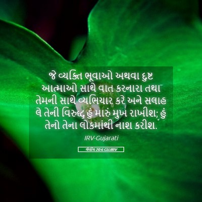 Picture 05 - લેવીય 20:6 GUJIRV - જે વ્યક્તિ ભૂવાઓ - Bible Verse Picture