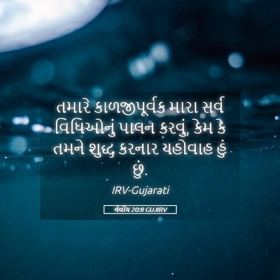 Picture 05 - લેવીય 20:8 GUJIRV - તમારે કાળજીપૂર્વક - Bible Verse Picture