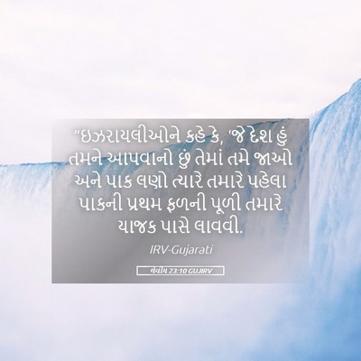 Picture 05 - લેવીય 23:10 GUJIRV - “ઇઝરાયલીઓને કહે - Bible Verse Picture
