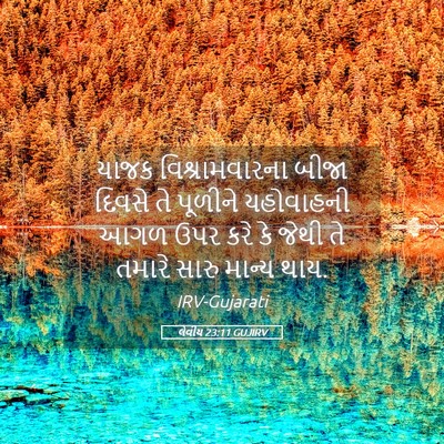 Picture 05 - લેવીય 23:11 GUJIRV - યાજક વિશ્રામવારના - Bible Verse Picture
