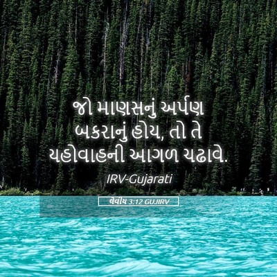 Picture 05 - લેવીય 3:12 GUJIRV - જો માણસનું અર્પણ - Bible Verse Picture
