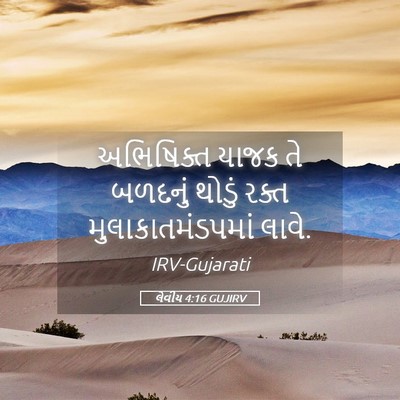 Picture 05 - લેવીય 4:16 GUJIRV - અભિષિક્ત યાજક તે - Bible Verse Picture
