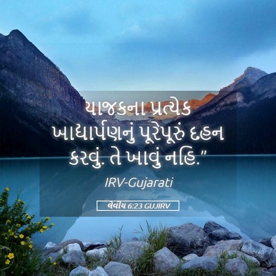 Picture 05 - લેવીય 6:23 GUJIRV - યાજકના પ્રત્યેક - Bible Verse Picture