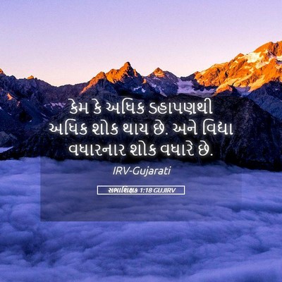 Picture 05 - સભાશિક્ષક 1:18 GUJIRV - કેમ કે અધિક - Bible Verse Picture