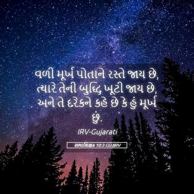 Picture 05 - સભાશિક્ષક 10:3 GUJIRV - વળી મૂર્ખ પોતાને - Bible Verse Picture