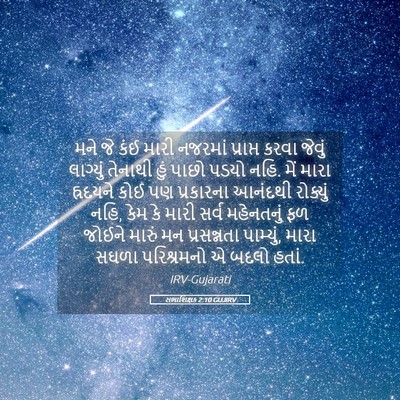 Picture 05 - સભાશિક્ષક 2:10 GUJIRV - મને જે કંઈ મારી - Bible Verse Picture