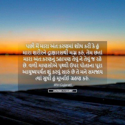 Picture 05 - સભાશિક્ષક 2:3 GUJIRV - પછી મેં મારા - Bible Verse Picture