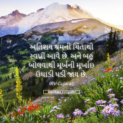 Picture 05 - સભાશિક્ષક 5:3 GUJIRV - અતિશય શ્રમની - Bible Verse Picture