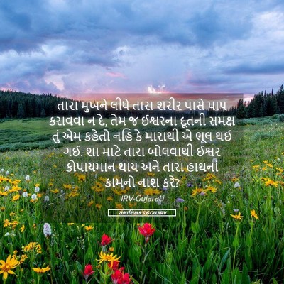 Picture 05 - સભાશિક્ષક 5:6 GUJIRV - તારા મુખને લીધે - Bible Verse Picture