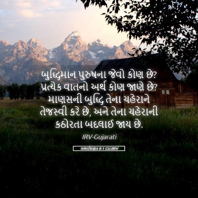 Picture 05 - સભાશિક્ષક 8:1 GUJIRV - બુદ્ધિમાન પુરુષના - Bible Verse Picture