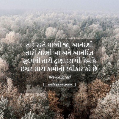 Picture 05 - સભાશિક્ષક 9:7 GUJIRV - તારે રસ્તે ચાલ્યો - Bible Verse Picture