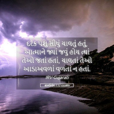 Picture 05 - હઝકિયેલ 1:12 GUJIRV - દરેક પશુ સીધું - Bible Verse Picture