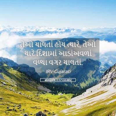 Picture 05 - હઝકિયેલ 1:17 GUJIRV - તેઓ ચાલતાં હોય - Bible Verse Picture