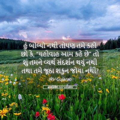 Picture 05 - હઝકિયેલ 13:7 GUJIRV - હું બોલ્યો નથી - Bible Verse Picture