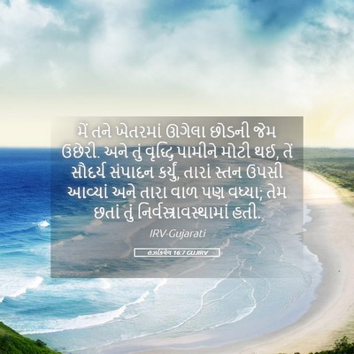 Picture 05 - હઝકિયેલ 16:7 GUJIRV - મેં તને ખેતરમાં - Bible Verse Picture