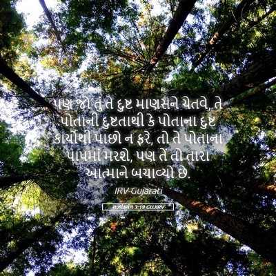 Picture 05 - હઝકિયેલ 3:19 GUJIRV - પણ જો તું તે દુષ્ટ - Bible Verse Picture