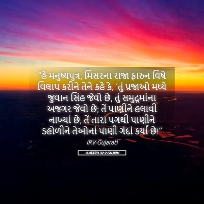 Picture 05 - હઝકિયેલ 32:2 GUJIRV - “હે મનુષ્યપુત્ર, - Bible Verse Picture