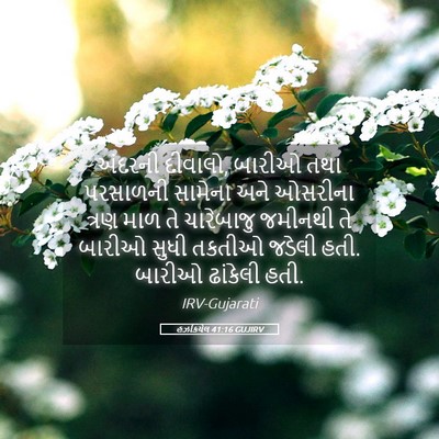 Picture 05 - હઝકિયેલ 41:16 GUJIRV - અંદરની દીવાલો, - Bible Verse Picture