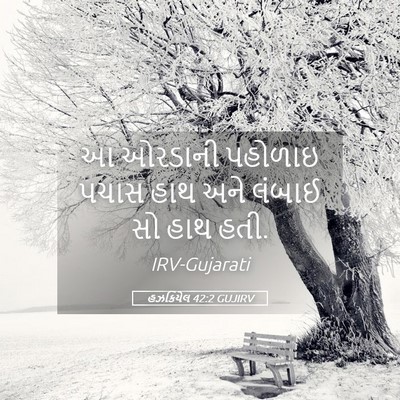 Picture 05 - હઝકિયેલ 42:2 GUJIRV - આ ઓરડાની પહોળાઇ - Bible Verse Picture
