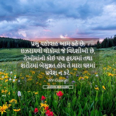 Picture 05 - હઝકિયેલ 44:9 GUJIRV - પ્રભુ યહોવાહ આમ - Bible Verse Picture