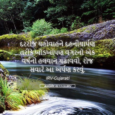 Picture 05 - હઝકિયેલ 46:13 GUJIRV - દરરોજ યહોવાહને - Bible Verse Picture