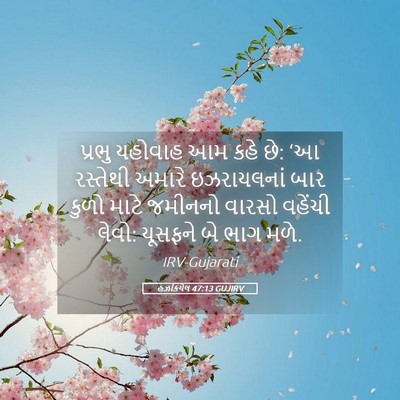 Picture 05 - હઝકિયેલ 47:13 GUJIRV - પ્રભુ યહોવાહ આમ - Bible Verse Picture