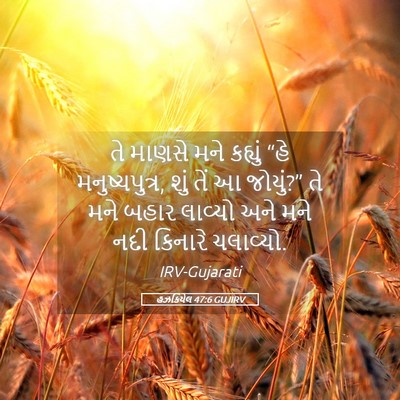 Picture 05 - હઝકિયેલ 47:6 GUJIRV - તે માણસે મને - Bible Verse Picture