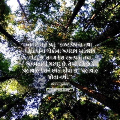 Picture 05 - હઝકિયેલ 9:9 GUJIRV - તેમણે મને કહ્યું: - Bible Verse Picture