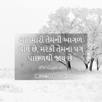 Picture 05 - હબાક્કુક 3:5 GUJIRV - મહામારી તેમની આગળ - Bible Verse Picture