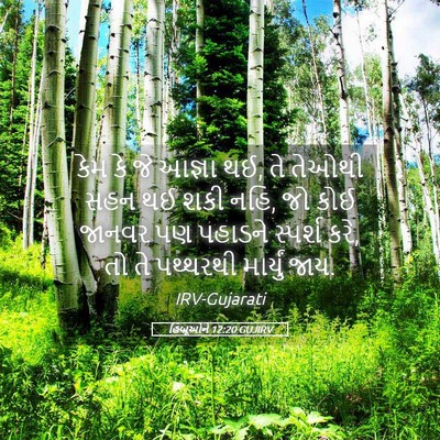 Picture 05 - હિબ્રૂઓને 12:20 GUJIRV - કેમ કે જે આજ્ઞા થઈ, - Bible Verse Picture