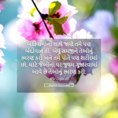 Picture 05 - હિબ્રૂઓને 13:3 GUJIRV - બંદીવાનોની સાથે - Bible Verse Picture