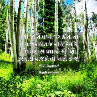 Picture 05 - હિબ્રૂઓને 8:4 GUJIRV - વળી જો તે પૃથ્વી પર - Bible Verse Picture