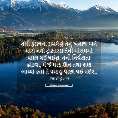 Picture 05 - હોશિયા 2:9 GUJIRV - તેથી ફસલના સમયે - Bible Verse Picture