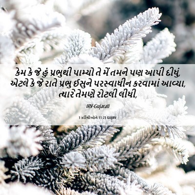 Picture 06 - 1 કરિંથીઓને 11:23 GUJIRV - કેમ કે જે હું - Bible Verse Picture