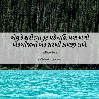 Picture 06 - 1 કરિંથીઓને 12:25 GUJIRV - એવું કે શરીરમાં - Bible Verse Picture