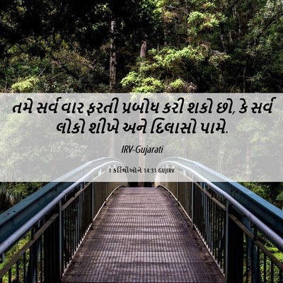 Picture 06 - 1 કરિંથીઓને 14:31 GUJIRV - તમે સર્વ વાર ફરતી - Bible Verse Picture