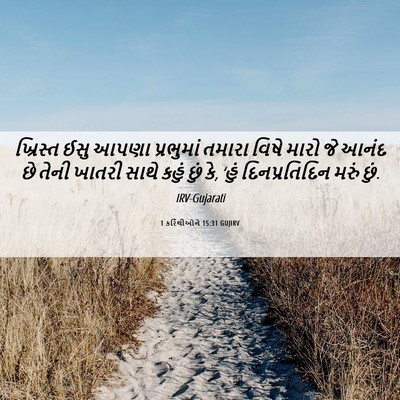 Picture 06 - 1 કરિંથીઓને 15:31 GUJIRV - ખ્રિસ્ત ઈસુ આપણા - Bible Verse Picture