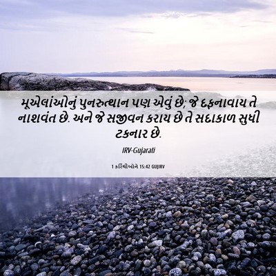 Picture 06 - 1 કરિંથીઓને 15:42 GUJIRV - મૂએલાંઓનું - Bible Verse Picture