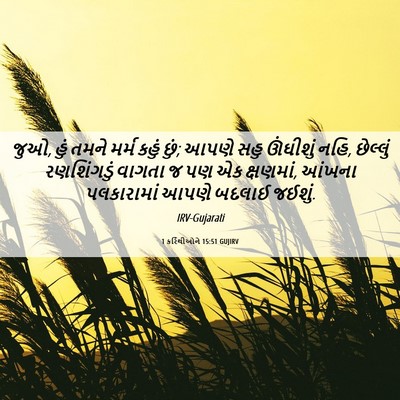 Picture 06 - 1 કરિંથીઓને 15:51 GUJIRV - જુઓ, હું તમને મર્મ - Bible Verse Picture