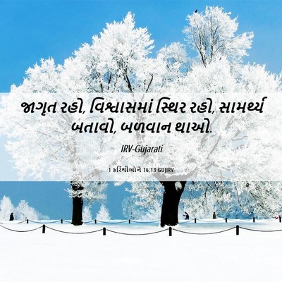 Picture 06 - 1 કરિંથીઓને 16:13 GUJIRV - જાગૃત રહો, - Bible Verse Picture