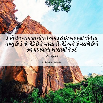 Picture 06 - 1 કરિંથીઓને 9:10 GUJIRV - કે વિશેષ આપણાં - Bible Verse Picture